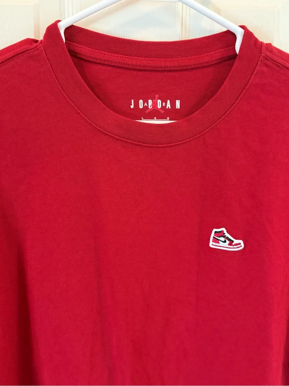 Jordan Air Jordan 1 Sneaker Logo Red T Shirt Men’s Large Embroidered Jumpman